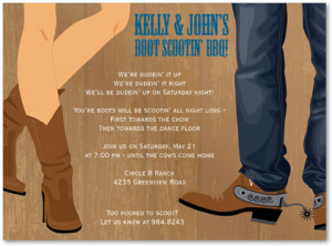 Western party invitations featuring classic wood background. A girl ...
