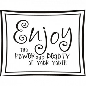 Enjoy The Power And Beauty Of Your Youth Wall Sticker Quote Wall Art