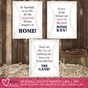Baseball Quotes Wall Art - Baseball Nursery Decor