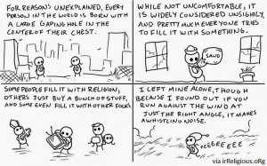 Funny Atheist Chest Hole Cartoon Joke Picture