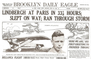 Charles Lindbergh completes the prize-winning, historic non-stop ...