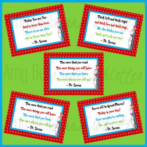 Dr. Seuss Quotes Printable Signs DIY by AmyBellsandWhistles, $10.00