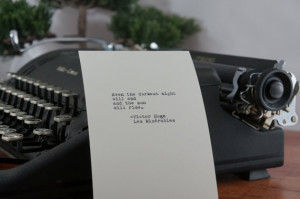 Les Miserables Quote (Victor Hugo Quote) Typed on Typewriter - 4x6 ...