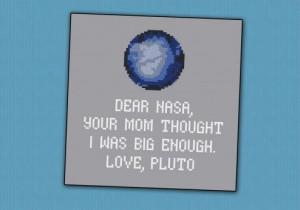 funny Pluto quote cross-stitch pattern