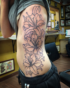 Side Piece Tattoo Lillies...