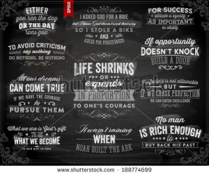 ... Motivational Quotes for Inspirational Art. Chalk Blackboard Variant