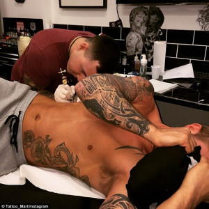 Work in progress: The TOWIE hunk's friend also uploaded a shot of the ...