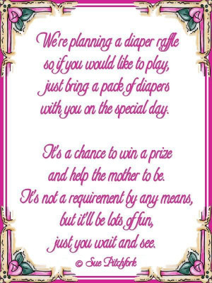 Poem: diaper raffle baby shower invitation (w/printable)