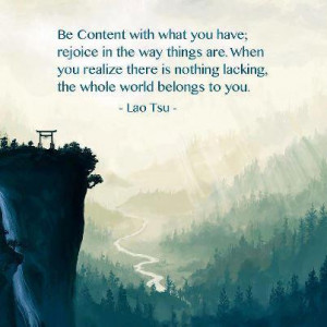 Be Content with what you have; rejoice in the way things are. When you ...