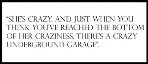 Crazy underground garage.