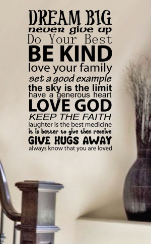 dream big, love God...