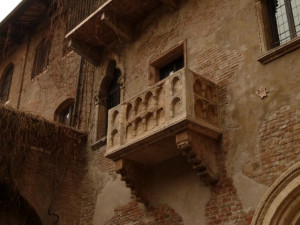 ... during a balcony scene although no balcony was mentioned in the script