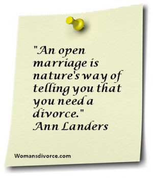 Ann Landers' quote about open marriage
