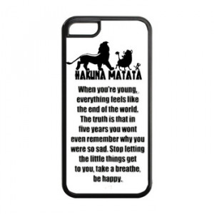 Hakuna Matata The Lion King Quote Protective Hard Shell Rubber Cover ...