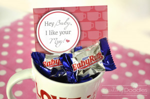 Cheesy Valentines Day Lines Mug and candy valentine's