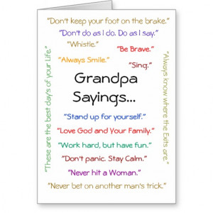 Grandpa Sayings Grandpa sayings card