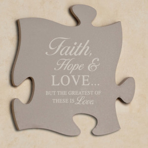Home > Faith Hope Love Quote Puzzle Piece Wall Art