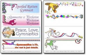 Gymnastics Bookmarks 4 Quotes, 4 Without Quotes