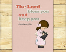 ... Bible-Christ-Christian Bible Quotes Numbers 6:24 Wall Art Print 8 x 10