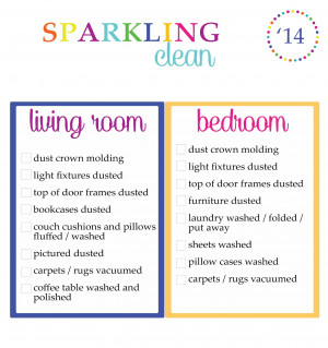 And here is the list for the bedrooms and living room.