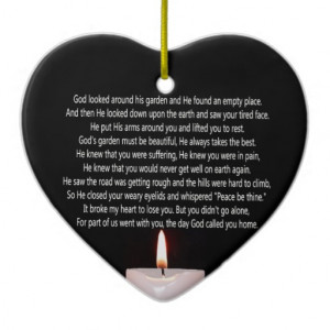 The day God called you home and candle heart shape Double-Sided Heart ...
