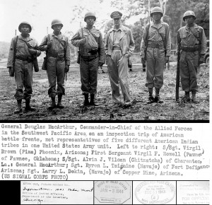 Description General douglas macarthur meets american indian troops ...