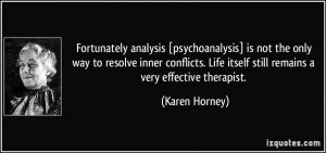 analysis [psychoanalysis] is not the only way to resolve inner ...