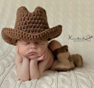Too cute cowboy knitted hat