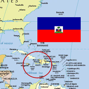 Haiti Flag Map Postage Stand