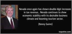 Nevada once again has shown double digit increases in tax revenue ...