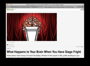Stage fright analyzed by Lifehacker guest blogger