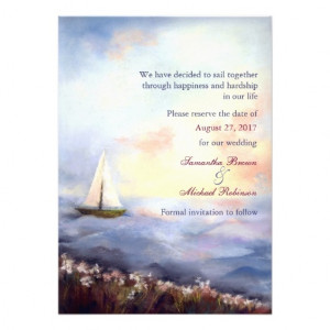 Sailing Together: Save the Date Beach Wedding Invitation