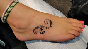 Infinity Symbol And Quote Foot Tattoo