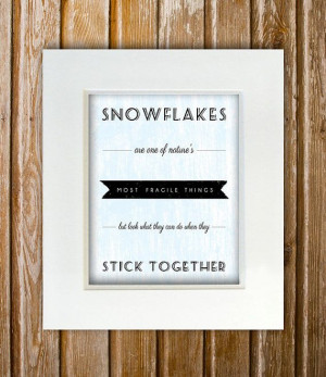 Snowflake Analogy - Teamwork Quote - 8x10 Printed Word Art - White ...