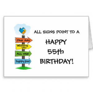 Fill-In The Signs Fun 55th Birthday Card