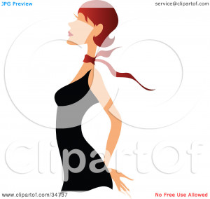 -Of-A-Faceless-Caucasian-Woman-With-Long-Red-Hair-Wearing-A-Red ...