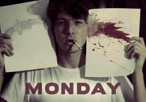 art, cigarette, funny, kill, monday, pistol