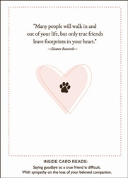 Pet Sympathy Card Pawprints