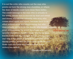 Theodore Roosevelt Quote Daring Greatly By