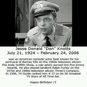 Happy Birthday, Don Knotts. R.I.P.