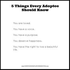 Things Every Adoptee Should Know | Repinned by Melissa K. Nicholson ...