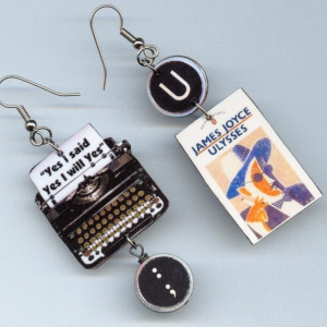 Ulysses Earrings Vintage Typewriter James Joyce quote book cover. $16 ...