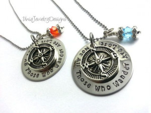 Hand stamped quote jewelry Compass jewelry by UniqJewelryDesigns, $35 ...