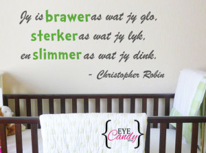 Afrikaans Christopher Robin quote Vinyl Wall Art Quote Sticker Decal ...