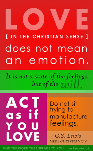 love in the christian sense (c.s. lewis quote)