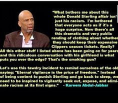 Quote from Kareem Abdul Jabbar about the WHOLE David Stern Uproar ...
