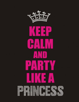 Rhinestone Keep calm and party like a princess drinking bling Shirt