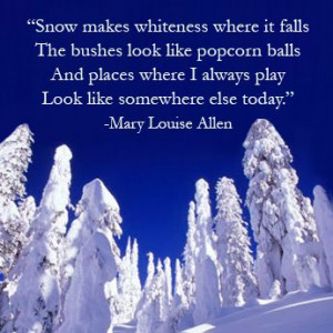 WINTER SEMESTER poem 1 First Snow Marie Mary Louise Allen