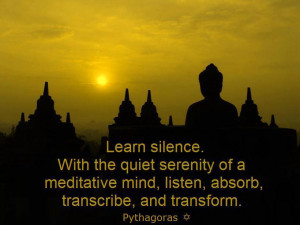 Learn silence with the quiet serenity of a meditative mind listen ...
