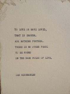 THE LES MISERABLES: Typewriter quote on 5x7 cardstock on Etsy, $5.00
